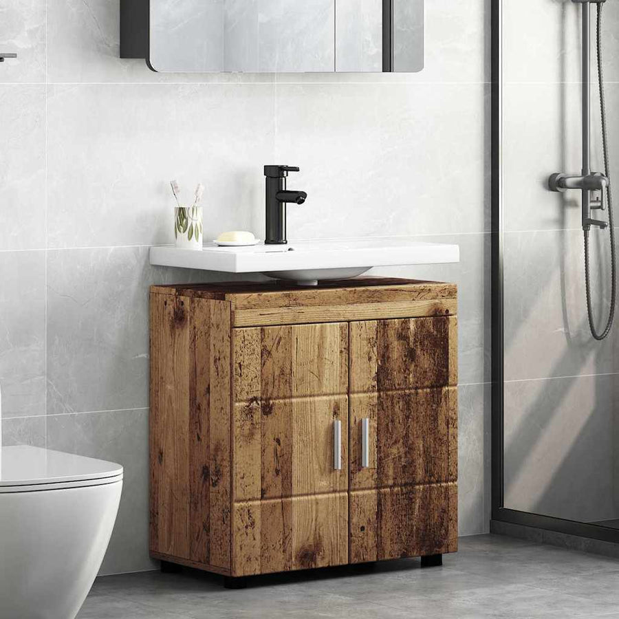 Badkamerkastenset TULUM Oudhout 60 x 34 x 63 cm Bewerkt hout