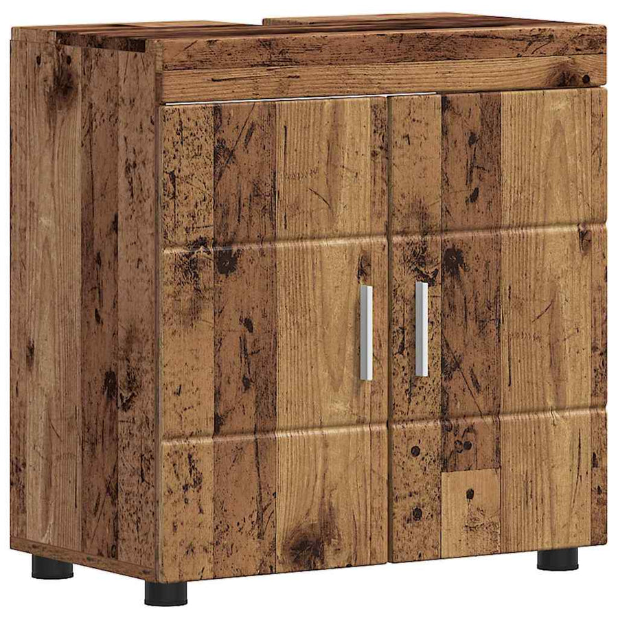 Badkamerkastenset TULUM Oudhout 60 x 34 x 63 cm Bewerkt hout