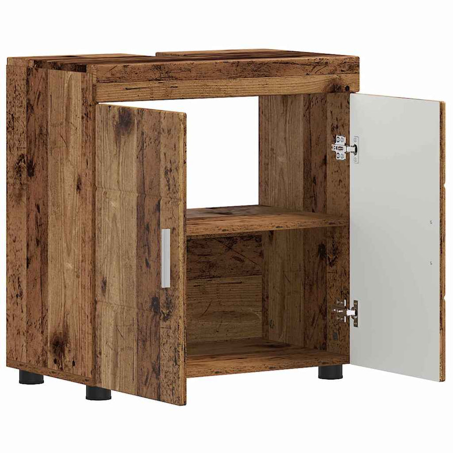 Badkamerkastenset TULUM Oudhout 60 x 34 x 63 cm Bewerkt hout