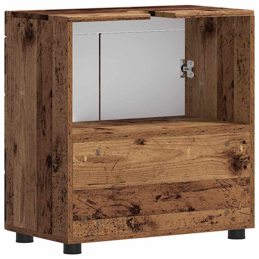 Badkamerkastenset TULUM Oudhout 60 x 34 x 63 cm Bewerkt hout