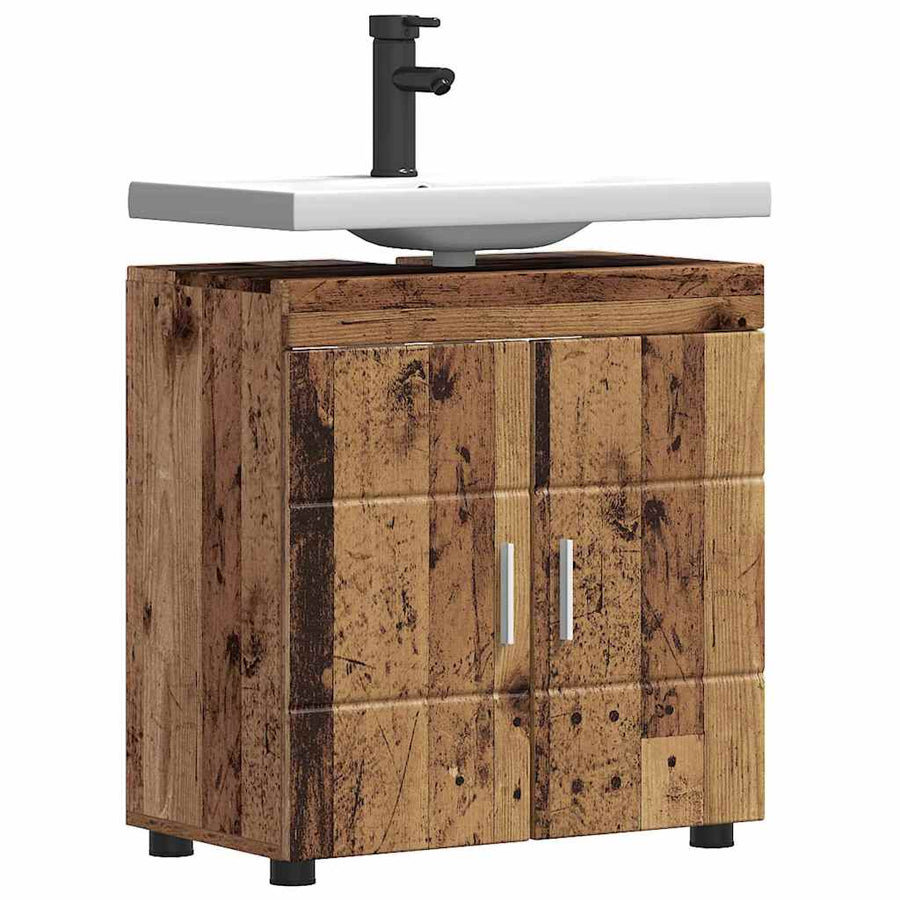 Badkamerkastenset TULUM Oudhout 60 x 34 x 63 cm Bewerkt hout