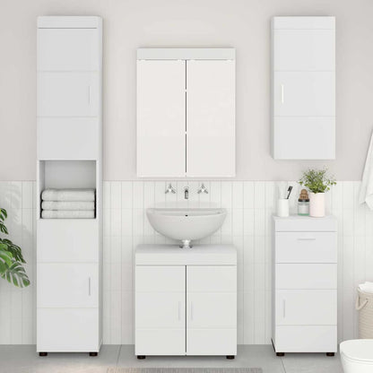 Badkamer wandkast TULUM Wit 37 x 24,5 x 86 cm Bewerkt hout