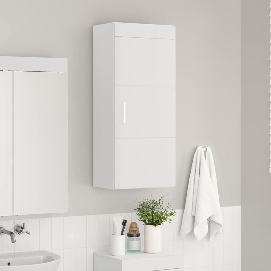 Badkamer wandkast TULUM Wit 37 x 24,5 x 86 cm Bewerkt hout