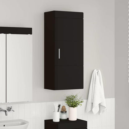 Badkamer wandkast TULUM Zwart 37 x 24,5 x 86 cm Bewerkt hout