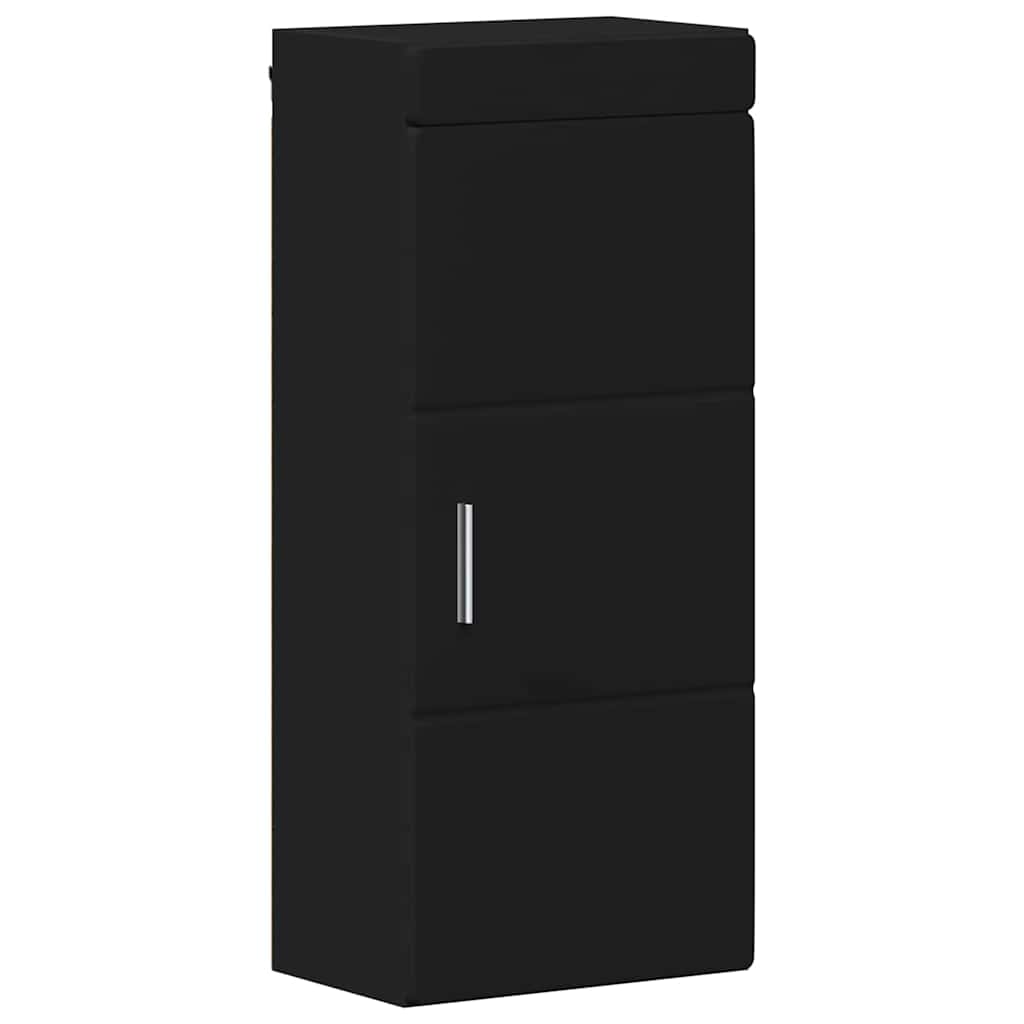 Badkamer wandkast TULUM Zwart 37 x 24,5 x 86 cm Bewerkt hout
