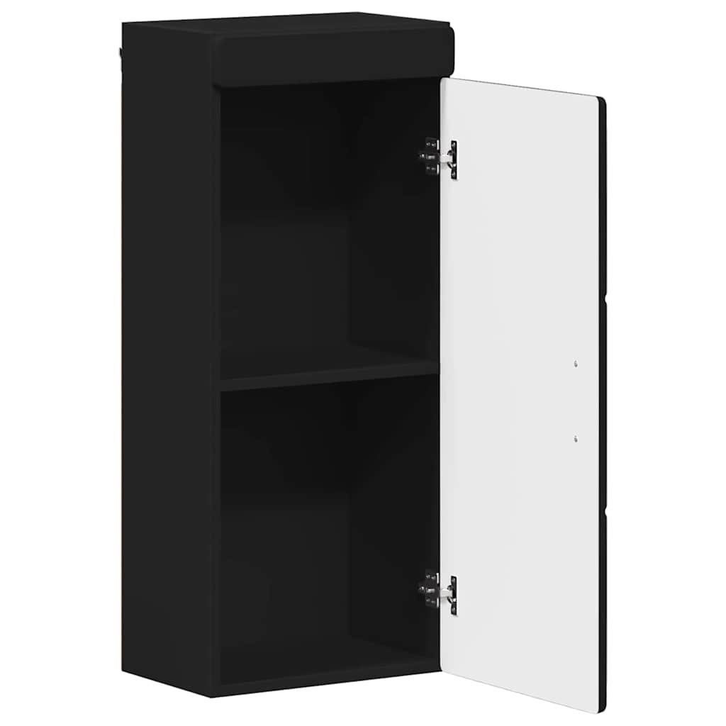 Badkamer wandkast TULUM Zwart 37 x 24,5 x 86 cm Bewerkt hout