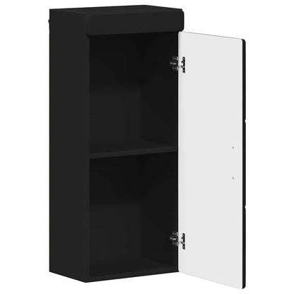 Badkamer wandkast TULUM Zwart 37 x 24,5 x 86 cm Bewerkt hout