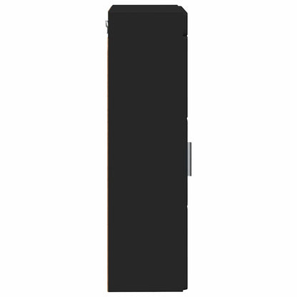 Badkamer wandkast TULUM Zwart 37 x 24,5 x 86 cm Bewerkt hout