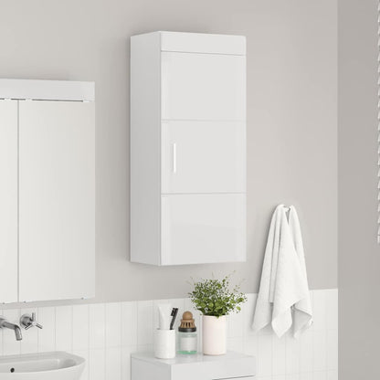 Badkamer wandkast TULUM Hoogglans wit 37 x 24,5 x 86 cm