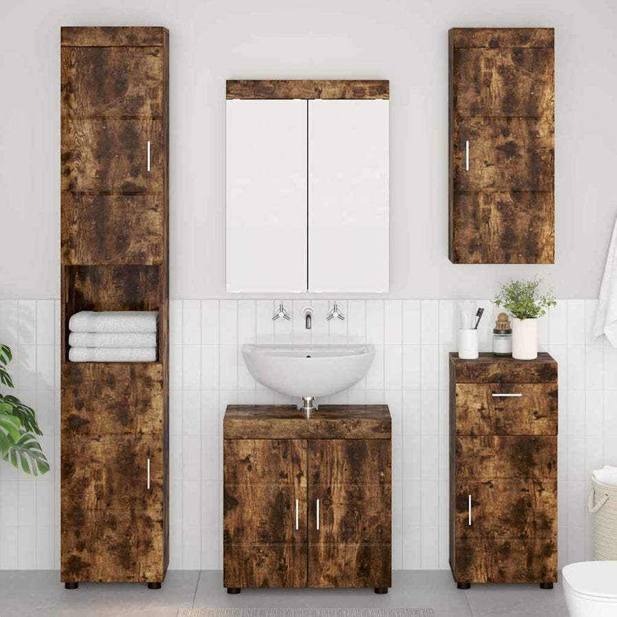 Badkamer wandkast TULUM Gerookt eiken 37 x 24,5 x 86 cm