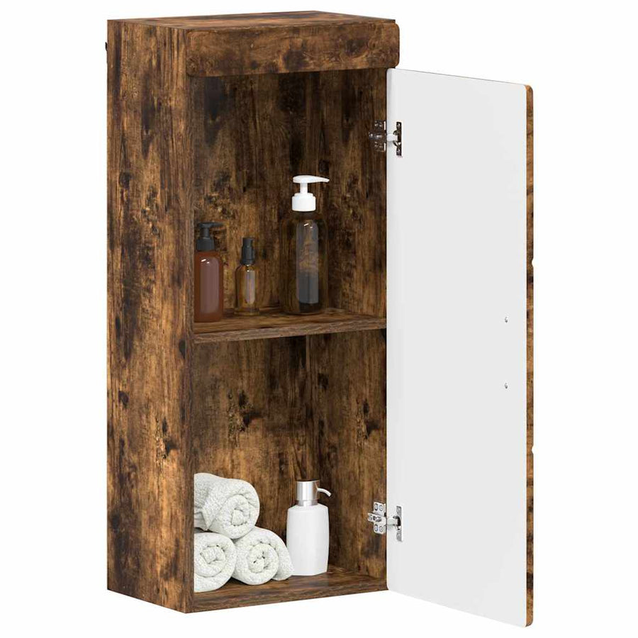 Badkamer wandkast TULUM Gerookt eiken 37 x 24,5 x 86 cm