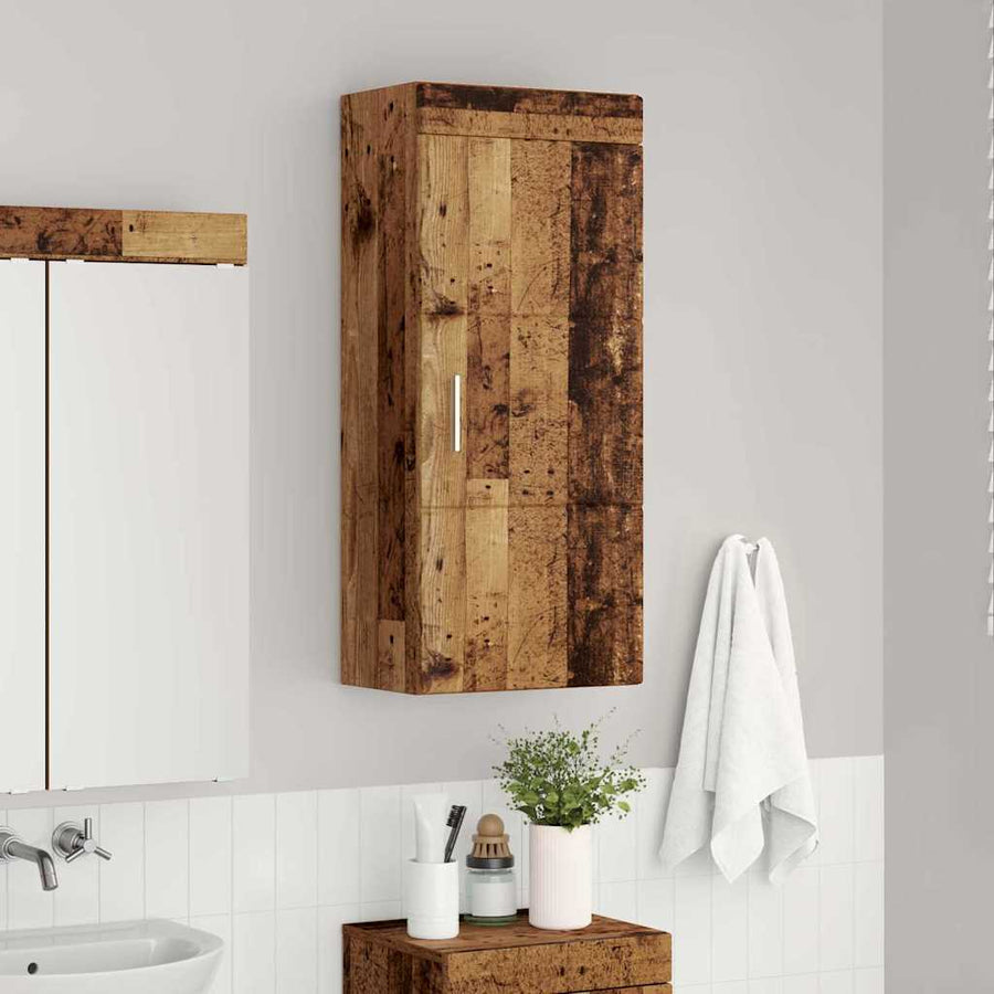 Badkamer wandkast TULUM Oudhout 37 x 24,5 x 86 cm Bewerkt hout