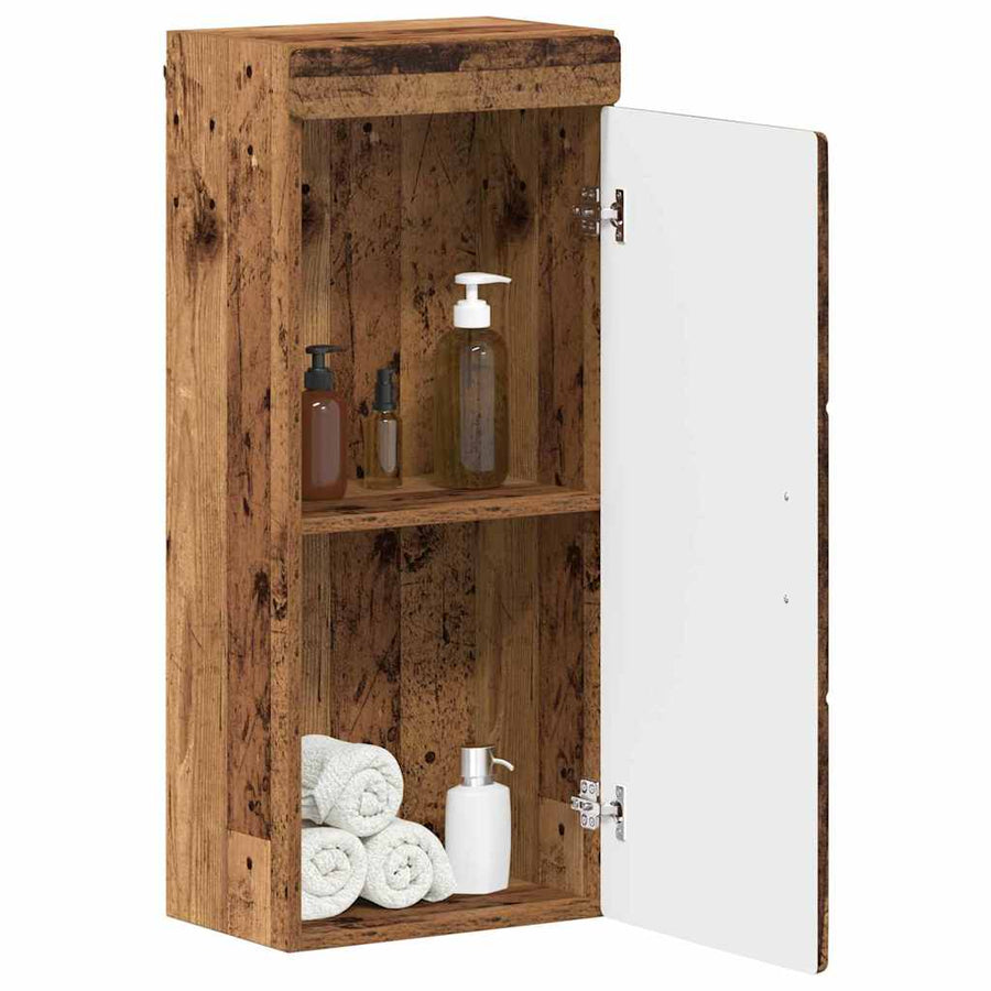 Badkamer wandkast TULUM Oudhout 37 x 24,5 x 86 cm Bewerkt hout