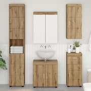 Badkamer wandkast 37x24.5x86 cm bewerkt hout