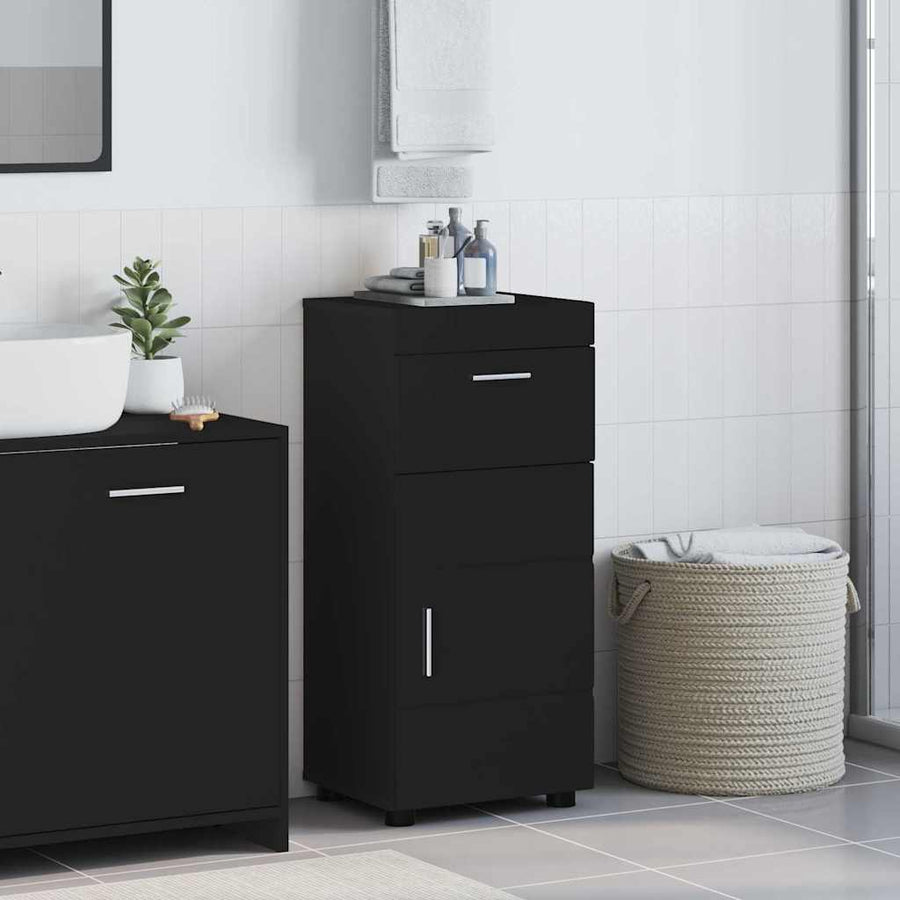 Badkamerkastenset TULUM Zwart 37 x 31,5 x 82 cm Bewerkt hout
