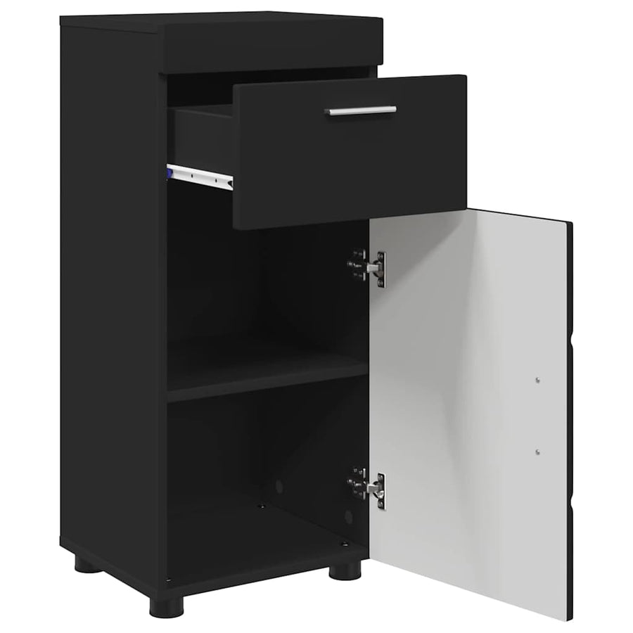 Badkamerkastenset TULUM Zwart 37 x 31,5 x 82 cm Bewerkt hout