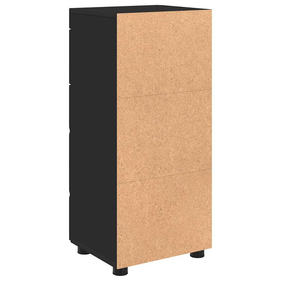 Badkamerkastenset TULUM Zwart 37 x 31,5 x 82 cm Bewerkt hout