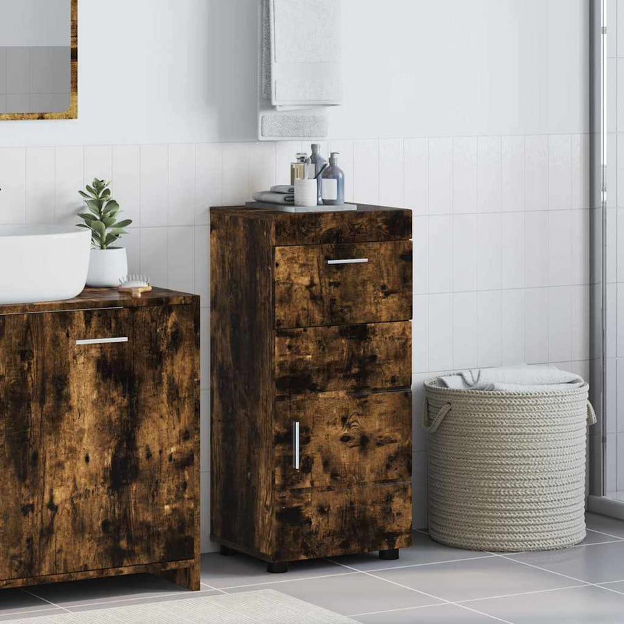 Badkamerkastenset TULUM Gerookt eiken 37 x 31,5 x 82 cm