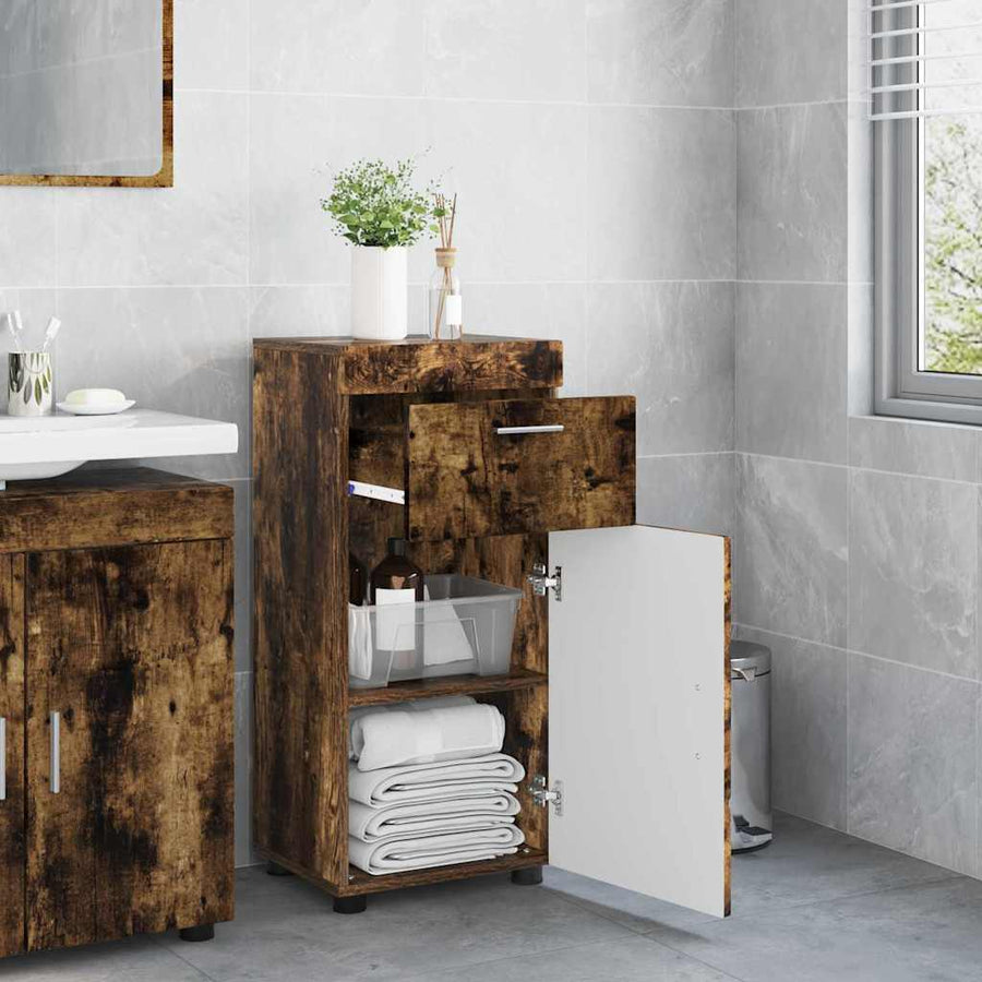 Badkamerkastenset TULUM Gerookt eiken 37 x 31,5 x 82 cm