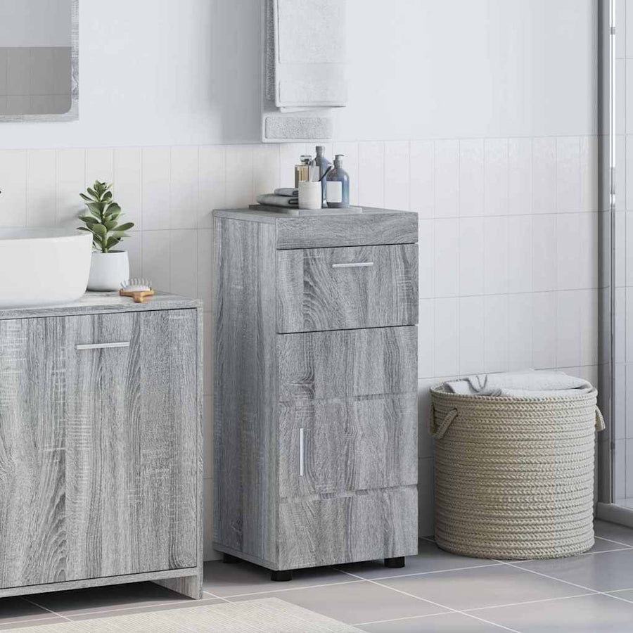 Badkamerkastenset met lade TULUM Grijs Sonoma 37 x 31,5 x 82 cm