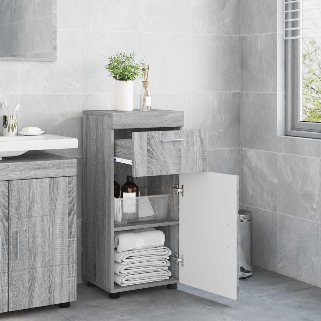 Badkamerkastenset met lade TULUM Grijs Sonoma 37 x 31,5 x 82 cm