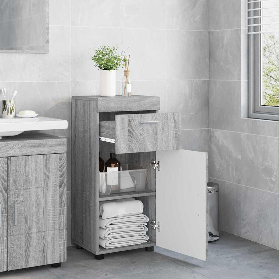 Badkamerkastenset met lade TULUM Grijs Sonoma 37 x 31,5 x 82 cm