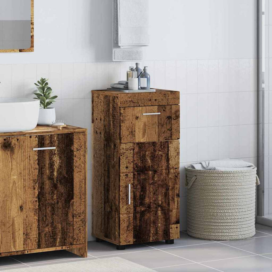 Badkamerkastenset TULUM Oudhout 37 x 31,5 x 82 cm Bewerkt hout