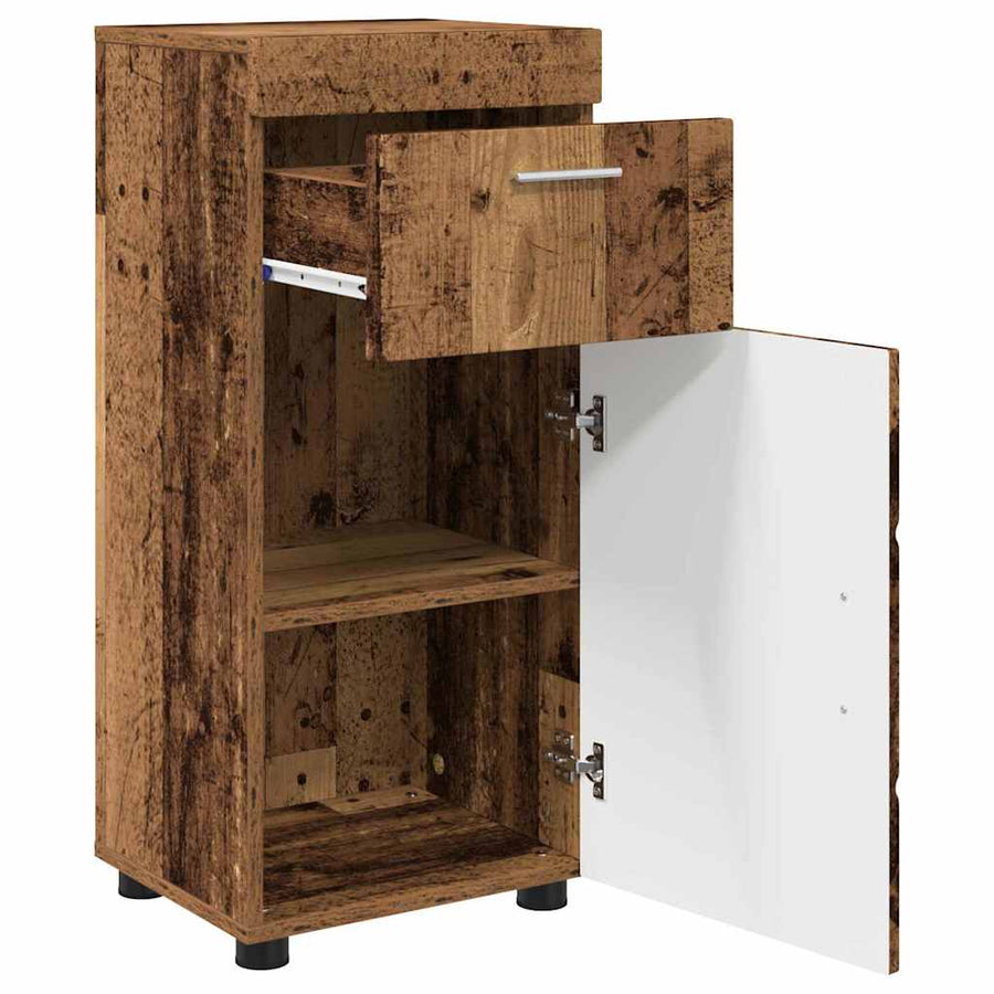 Badkamerkastenset TULUM Oudhout 37 x 31,5 x 82 cm Bewerkt hout