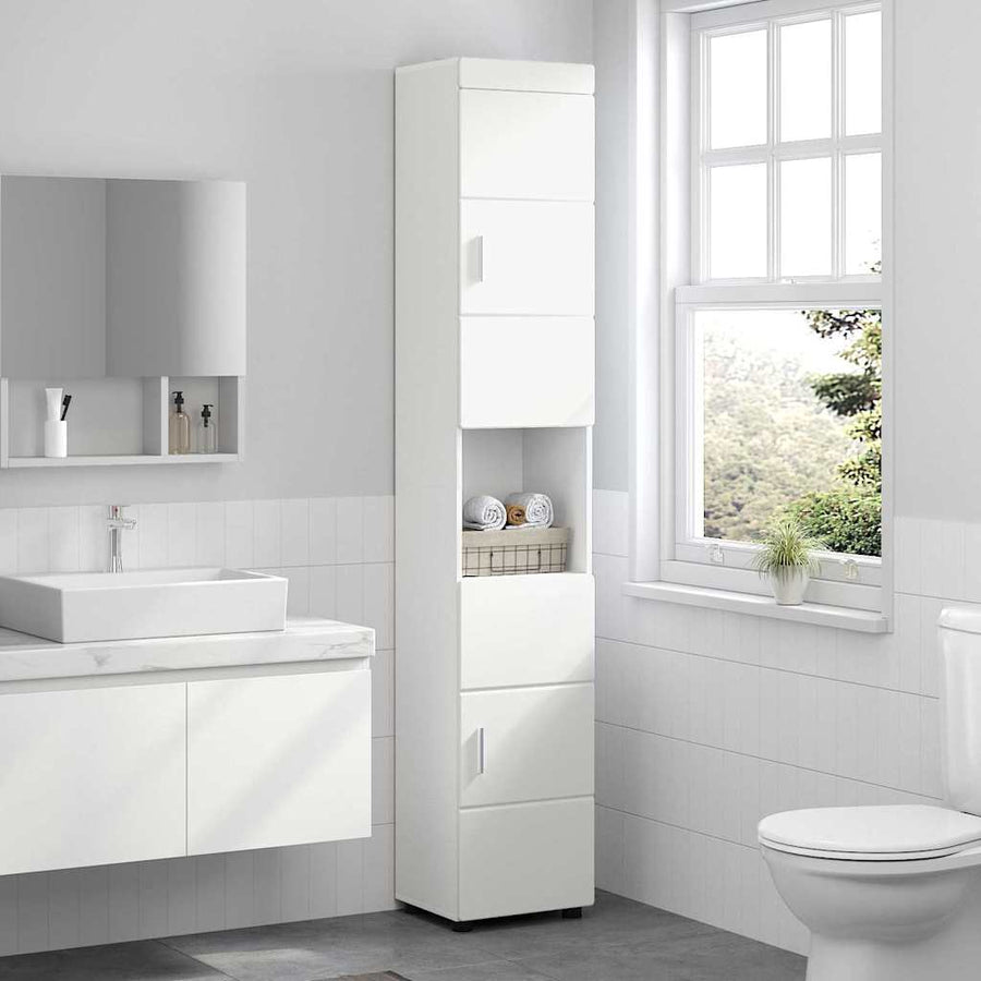 Badkamerkastenset TULUM Wit 37 x 31,5 x 203 cm Bewerkt hout