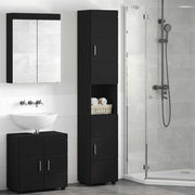 Badkamerkastenset Tulum 37x31,5x203 cm zwart bewerkt hout