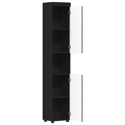 Badkamerkastenset TULUM Zwart 37 x 31,5 x 203 cm Bewerkt hout