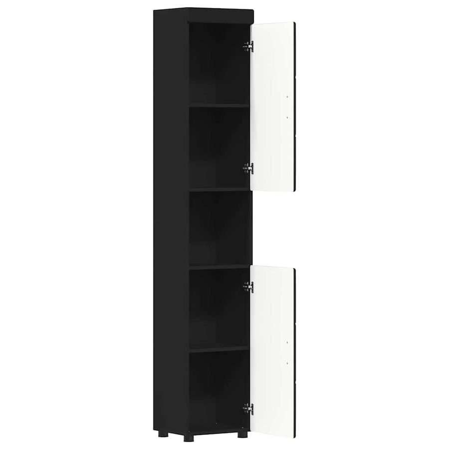 Badkamerkastenset TULUM Zwart 37 x 31,5 x 203 cm Bewerkt hout