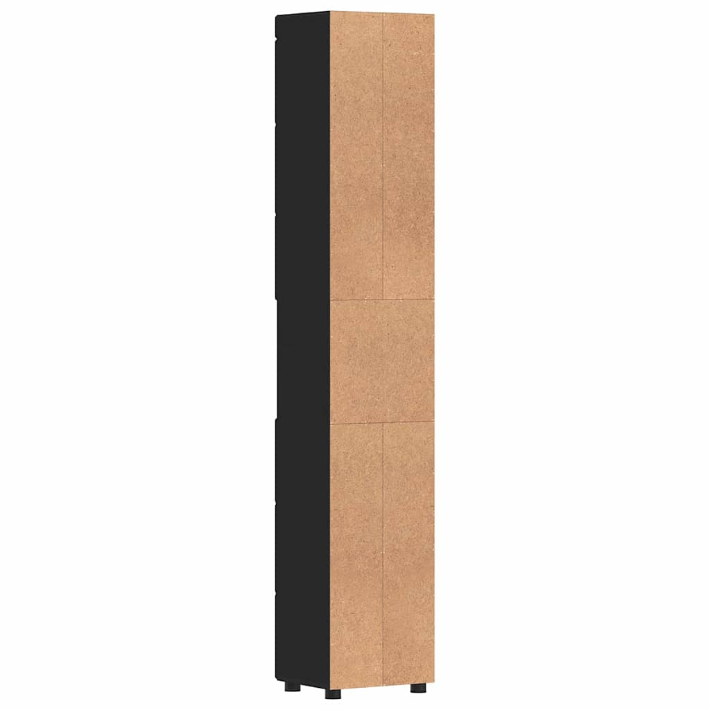 Badkamerkastenset TULUM Zwart 37 x 31,5 x 203 cm Bewerkt hout