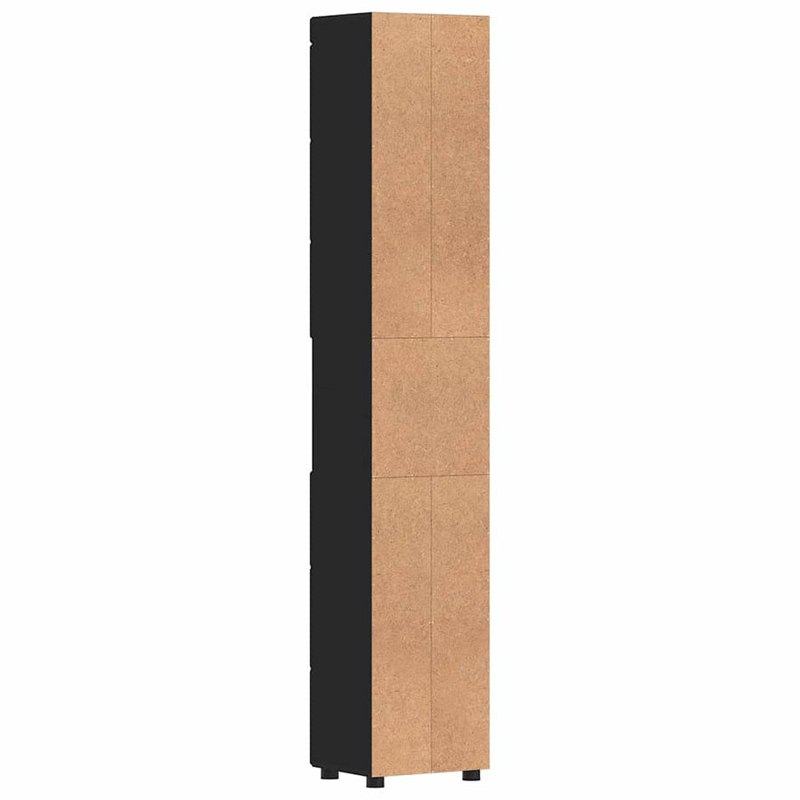 Badkamerkastenset TULUM Zwart 37 x 31,5 x 203 cm Bewerkt hout