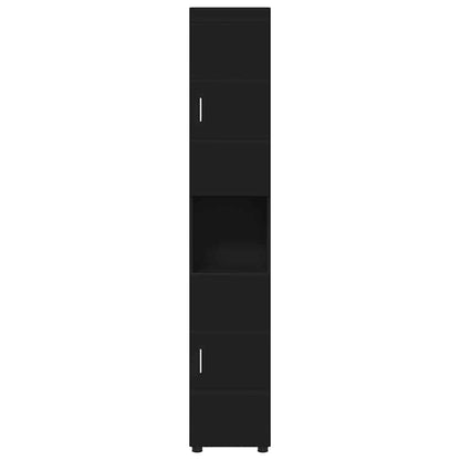 Badkamerkastenset TULUM Zwart 37 x 31,5 x 203 cm Bewerkt hout