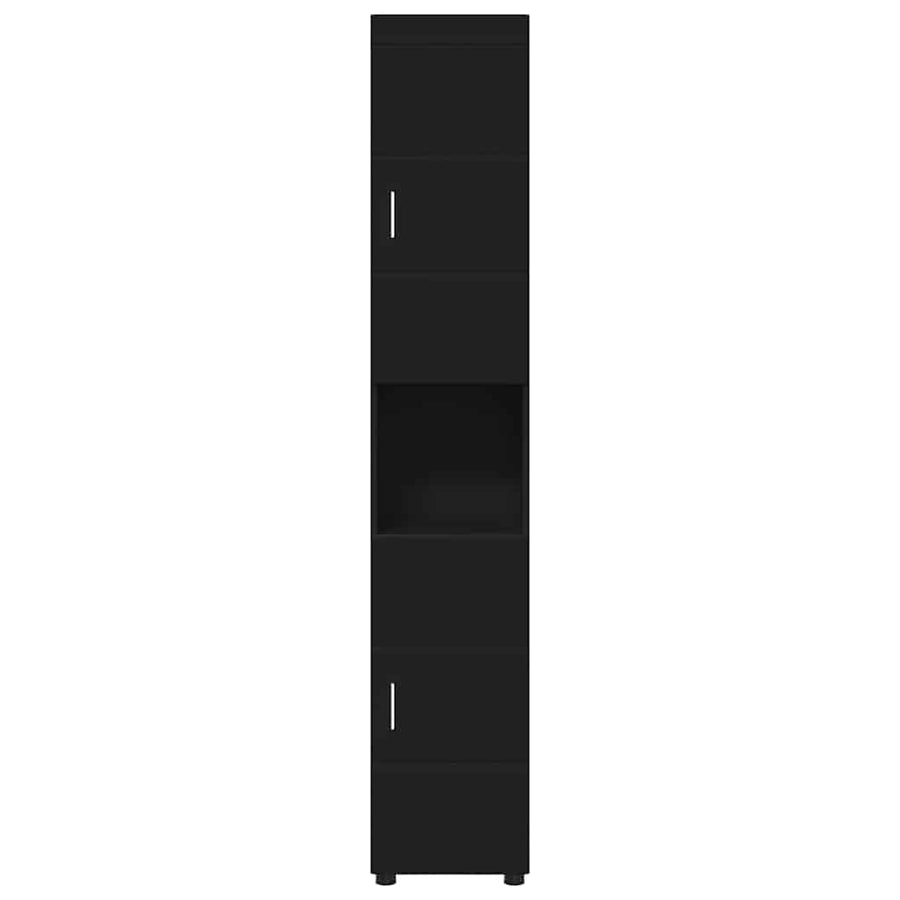 Badkamerkastenset TULUM Zwart 37 x 31,5 x 203 cm Bewerkt hout