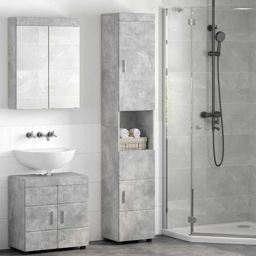 Badkamerkastenset TULUM Beton Grijs 37 x 31,5 x 203 cm