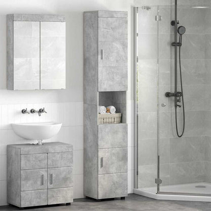 Badkamerkastenset TULUM Beton Grijs 37 x 31,5 x 203 cm