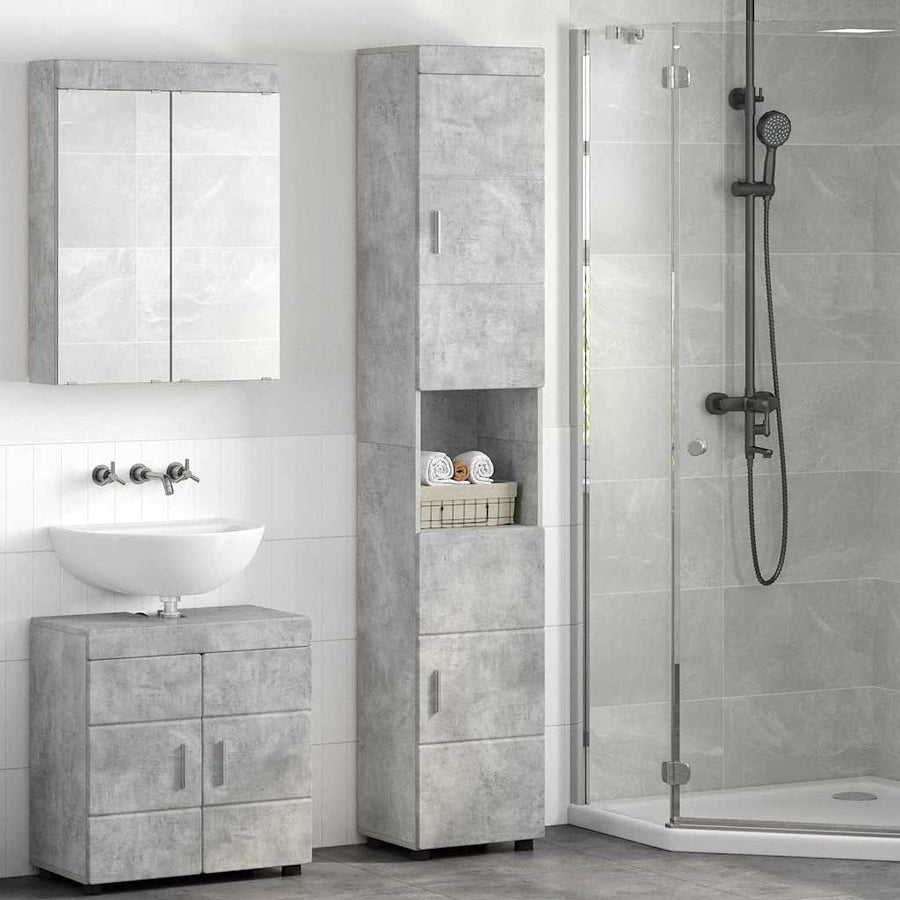 Badkamerkastenset TULUM Beton Grijs 37 x 31,5 x 203 cm