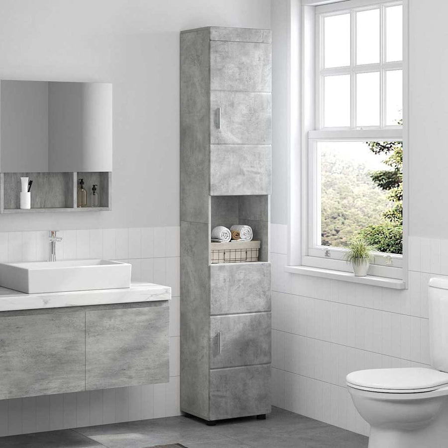 Badkamerkastenset TULUM Beton Grijs 37 x 31,5 x 203 cm