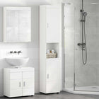 Badkamerkastenset 37x31,5x203 cm hoogglans wit