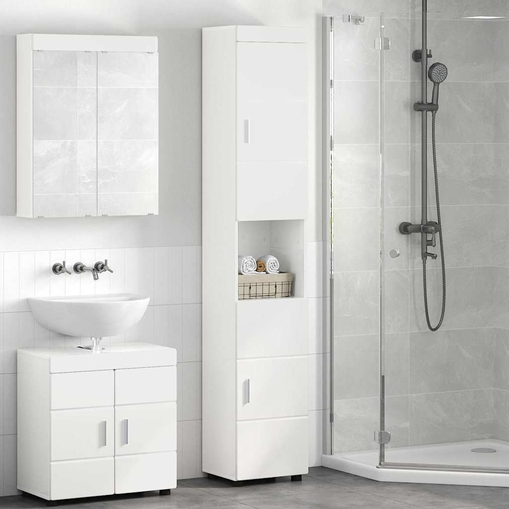 Badkamerkastenset TULUM Hoogglans wit 37 x 31,5 x 203 cm
