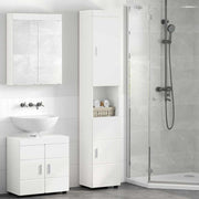 Badkamerkastenset 37x31,5x203 cm hoogglans wit