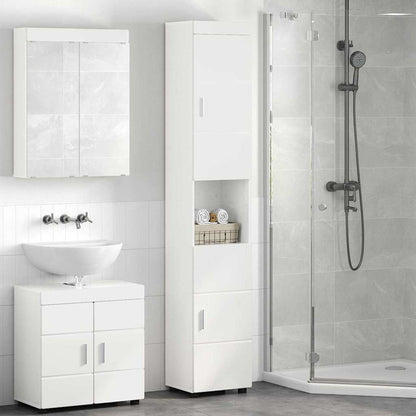 Badkamerkastenset TULUM Hoogglans wit 37 x 31,5 x 203 cm
