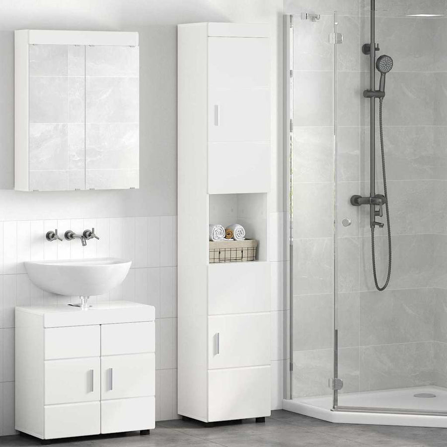 Badkamerkastenset TULUM Hoogglans wit 37 x 31,5 x 203 cm