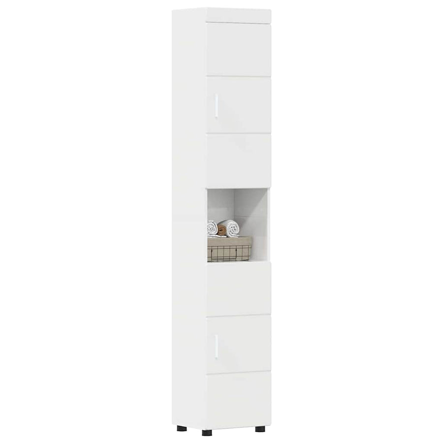 Badkamerkastenset TULUM Hoogglans wit 37 x 31,5 x 203 cm