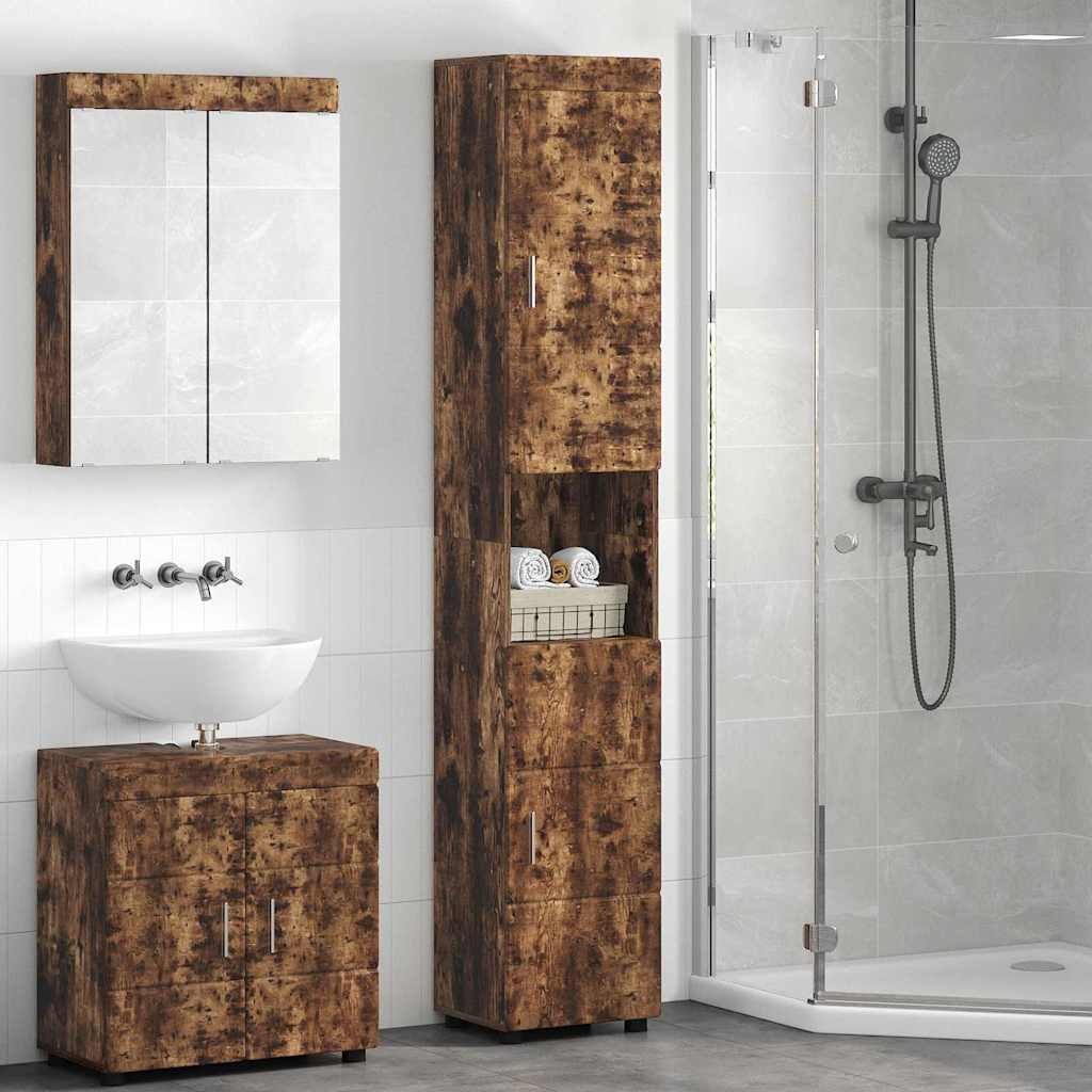 Badkamerkastenset TULUM Gerookt eiken 37 x 31,5 x 203 cm