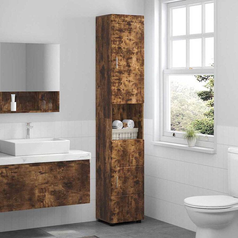 Badkamerkastenset TULUM Gerookt eiken 37 x 31,5 x 203 cm