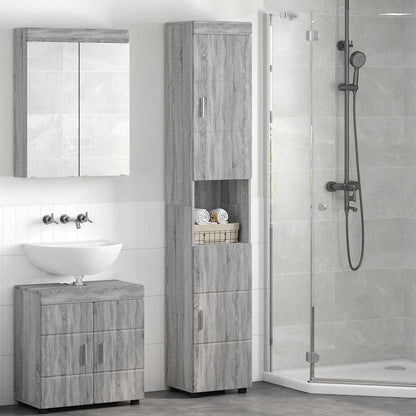Badkamerkastenset TULUM Grijs Sonoma 37 x 31,5 x 203 cm