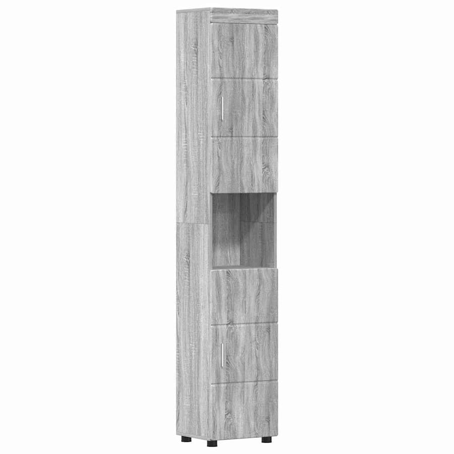 Badkamerkastenset TULUM Grijs Sonoma 37 x 31,5 x 203 cm